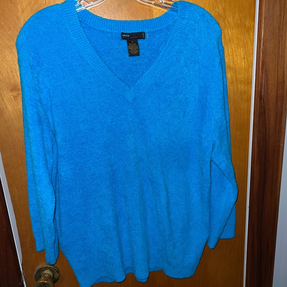 Bright Blue V-Neck Sweater